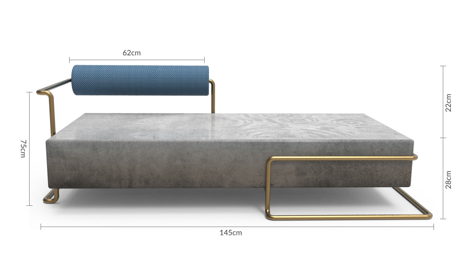 Rendering of Zenofa with measurements