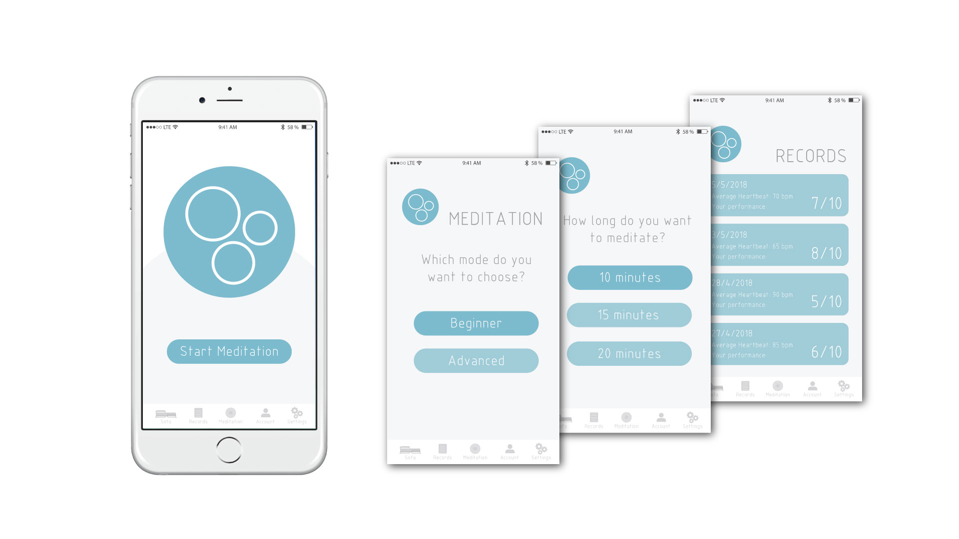 smartphone app interface mockup